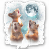 3 Eekhoorn Maan Howling Eekhoorn Hoofd Grappig Sticker (Voorkant)