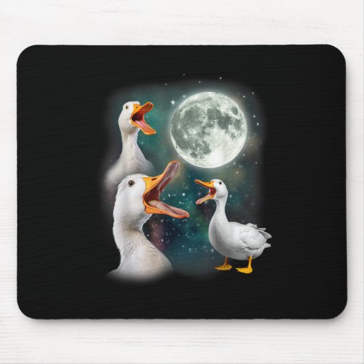 3 eenden huilen bij maan grappige raar vervloekt p muismat (Voorkant)
