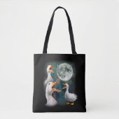 3 Eenden Huilen Naar De Maan Grappige Rare Vervloe Tote Bag (Voorkant)