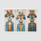 3 eigenzinnige Steampunk Schnauzer Dogs DDE5 Decou Tissuepapier (Voorkant)