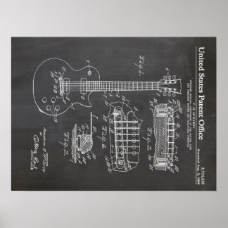 3 Electric Guitar Patent - Funny Music Lover Gift Poster