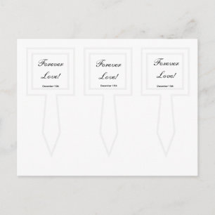 3 Elegante witte/zilveren bruiloft Cup Cake Picks Briefkaart