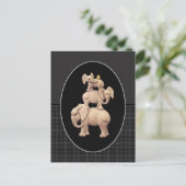3 Elephanes en 1 Duck Briefkaart (Staand voorkant)