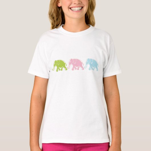 3 Elephants Girls Ringer T-Shirt (Voorkant)