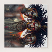 3 Elf prinsen zwarte elfen met lokken Legpuzzel (Horizontaal)