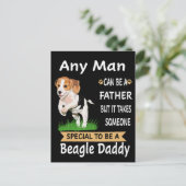 3 Elke Man Beagle Daddy Briefkaart (Staand voorkant)