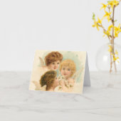 3  engelen die aan je denken Wenskaart Kaart (Gele Bloem)