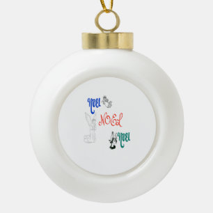 3 engelen die trompet blazen biddend Noel Keramische Bal Ornament
