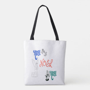 3 engelen die trompet blazen biddend Noel Tote Bag