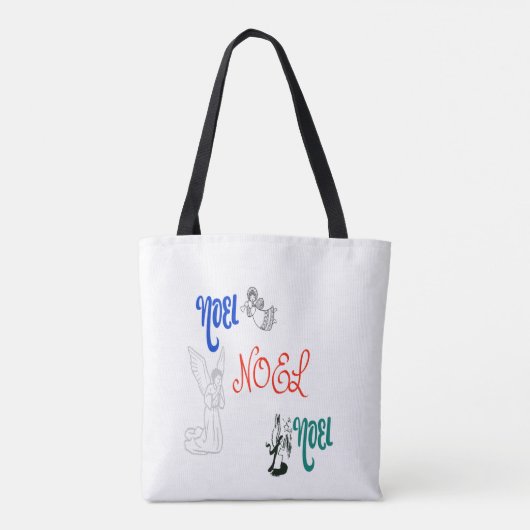 3 engelen die trompet blazen biddend Noel Tote Bag (Achterkant)