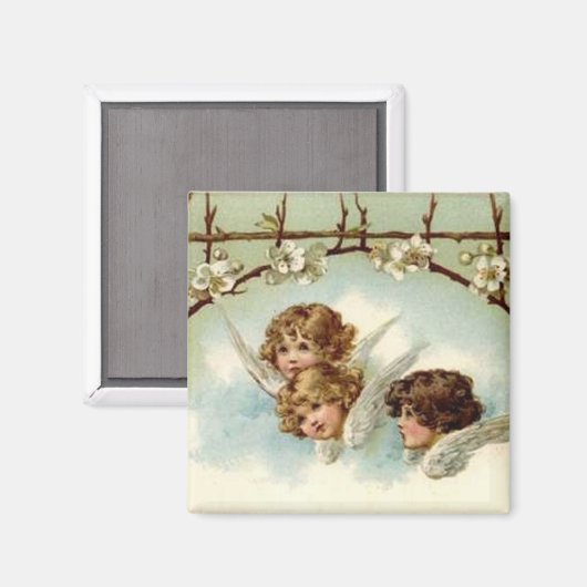 3 engelen onder bloemboog - magneet (Voorkant / Achterkant)