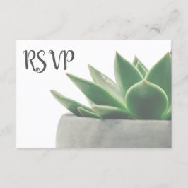 3 Entree Choice Modern Green Succulent RSVP Kaartje