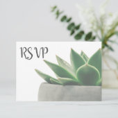 3 Entree Choice Modern Green Succulent RSVP Kaartje (Staand voorkant)