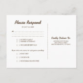 3 Entree Choice RSVP Baby's Breath Rustieke Burlap Uitnodiging Briefkaart (Achterkant)