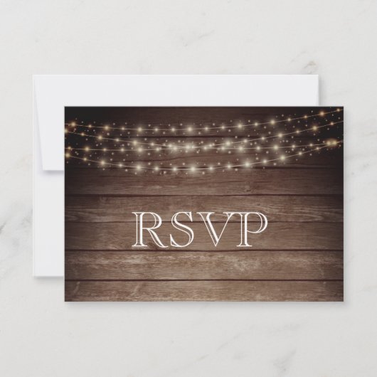 3 Entree Choices Rustic Mason Jar Wedding Response RSVP Kaartje (Voorkant)