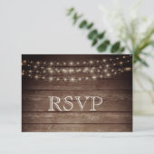3 Entree Choices Rustic Mason Jar Wedding Response RSVP Kaartje (Staand voorkant)