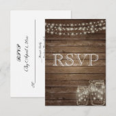 3 Entree Choices Rustic Mason Jar Wedding Response RSVP Kaartje (Voorkant / Achterkant)