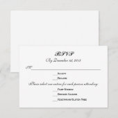 3 Entree Keuzes RSVP Trouwantwoord Kaartje (Voorkant / Achterkant)