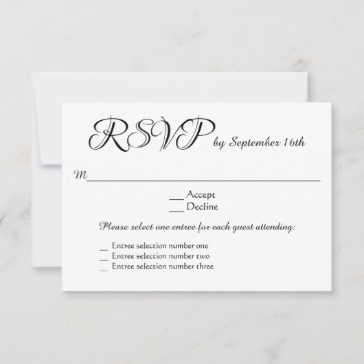 3 Entree Menu Keuzes Huwelijk RSVP Reactie (Voorkant)