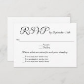 3 Entree Menu Keuzes Huwelijk RSVP Reactie (Voorkant / Achterkant)