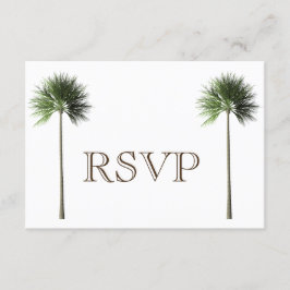 3 Entree Tropical Palm Tree Menu RSVP Weddenkaart Kaart