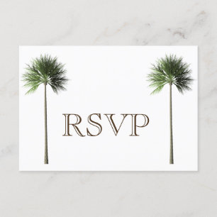 3 Entree Tropical Palm Tree Menu RSVP Weddenkaart Kaart