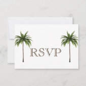 3 Entree Tropical Palm Tree Menu RSVP Weddenkaart Kaart (Voorkant)