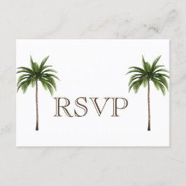 3 Entree Tropical Palm Tree Menu RSVP Weddenkaart Kaart