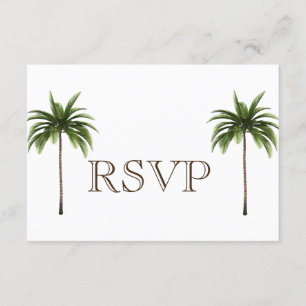 3 Entree Tropical Palm Tree Menu RSVP Weddenkaart Kaart