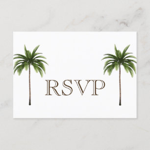 3 Entree Tropical Palm Tree Menu RSVP Weddenkaart Kaart
