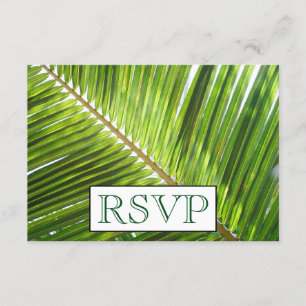 3 Entree Tropical Palm Tree Menu RSVP Weddenkaart Kaart