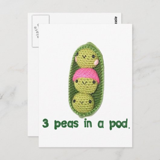 3 Erwten in een peul Briefkaart (Voorkant / Achterkant)