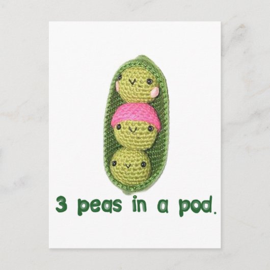 3 Erwten in een peul Briefkaart (Voorkant)
