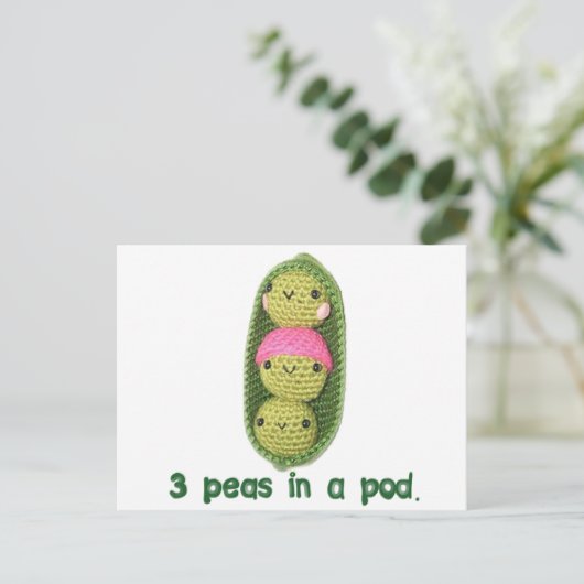 3 Erwten in een peul Briefkaart (Staand voorkant)