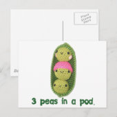 3 Erwten in een peul Briefkaart (Voorkant / Achterkant)