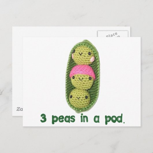 3 Erwten in een peul Briefkaart (Voorkant / Achterkant)
