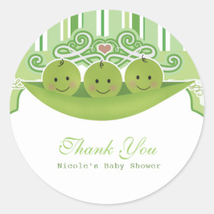 3 Erwten in een Peul Drie-eiige Babyfeest Favoriet Ronde Sticker