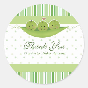 3 Erwten in een Peul Drilling Baby Shower Feest Fa Ronde Sticker