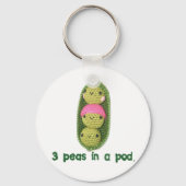 3 Erwten in een peul Sleutelhanger (Voorkant)