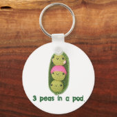 3 Erwten in een peul Sleutelhanger (Voorkant)