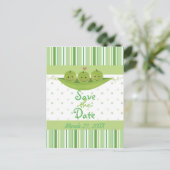 3 Erwten in een Pod Baby shower Triplets Sla de da Aankondigingskaart (Staand voorkant)