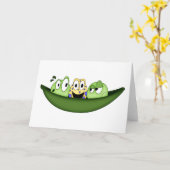 3 erwten in een pod Wenskaart Kaart (Gele Bloem)