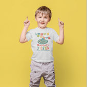 3-ESTA derde verjaardag partij gepersonaliseerde g Tri-Blend Shirt