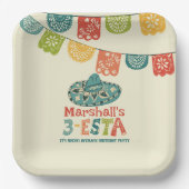3-Esta gepersonaliseerde Sombrero verjaardagsfeest Papieren Bordje (Voorkant)