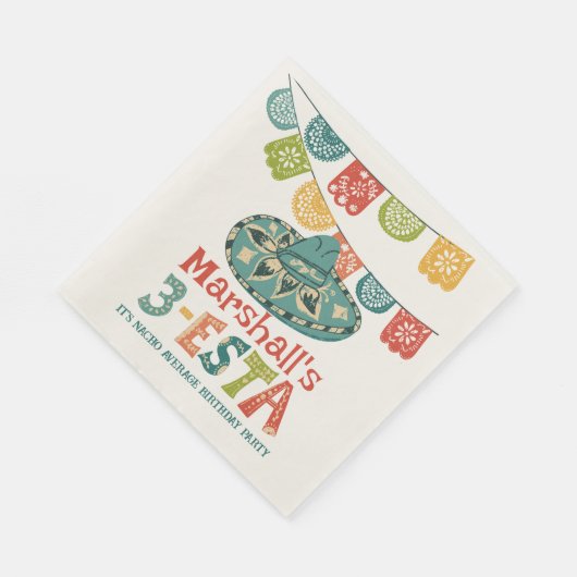 3-Esta gepersonaliseerde Sombrero verjaardagsfeest Servet (Hoek)