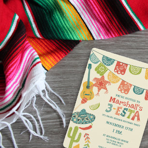 3-Esta Jongens Mexicaanse Fiesta Derde Verjaardag  Kaart