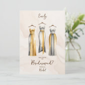 3 Exquisite Bridesmaid Dresses Watercolor Ask (Staand voorkant)