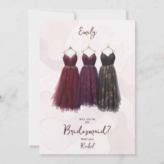 3 Exquisite Bridesmaid Dresses Watercolor Ask (Voorkant)
