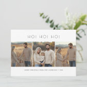 3 Familiefoto Kinder Grappig Ho Ho Ho Kerst Kaart (Staand voorkant)