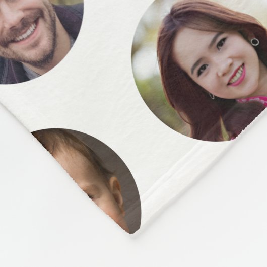 3 Familieleden Fotocollage Fleece Deken (Hoek)
